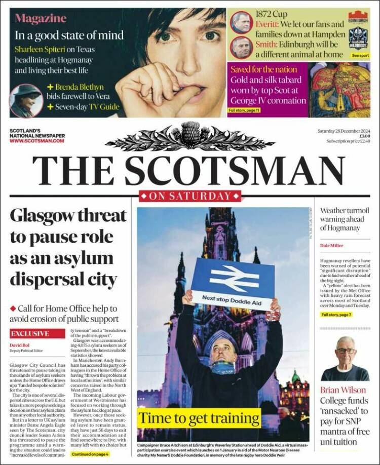 Portada de The Scotsman (Reino Unido)