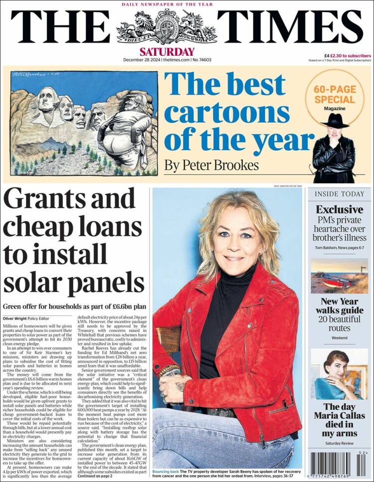 Portada de The Times (Reino Unido)