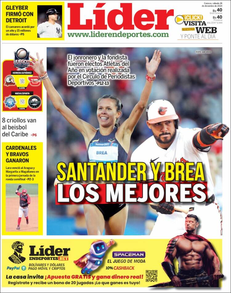 Portada de Lider en deportes (Venezuela)