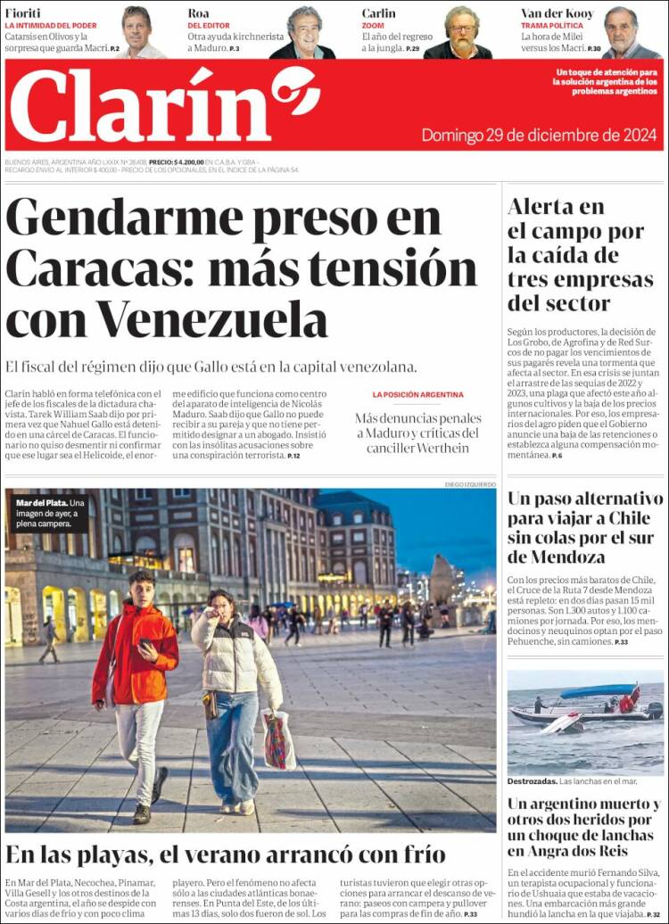 Portada de Clarín (Argentina)