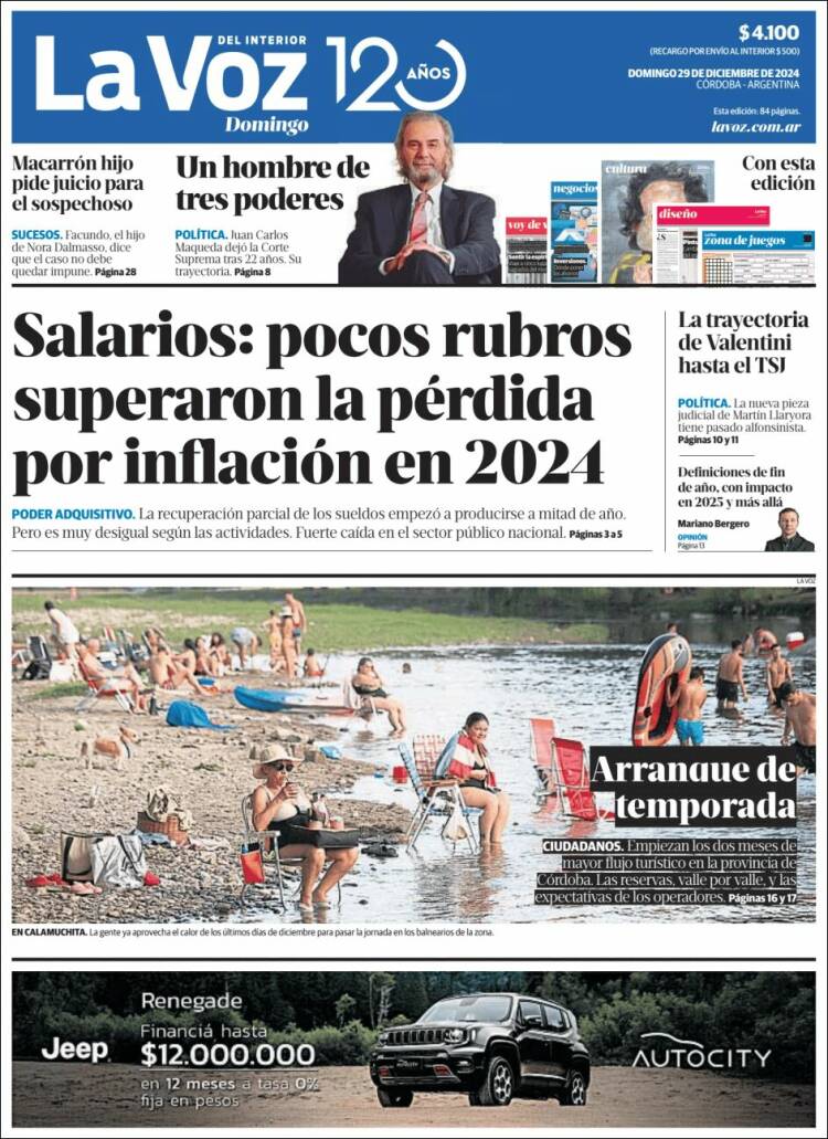 Portada de La Voz del Interior (Argentina)