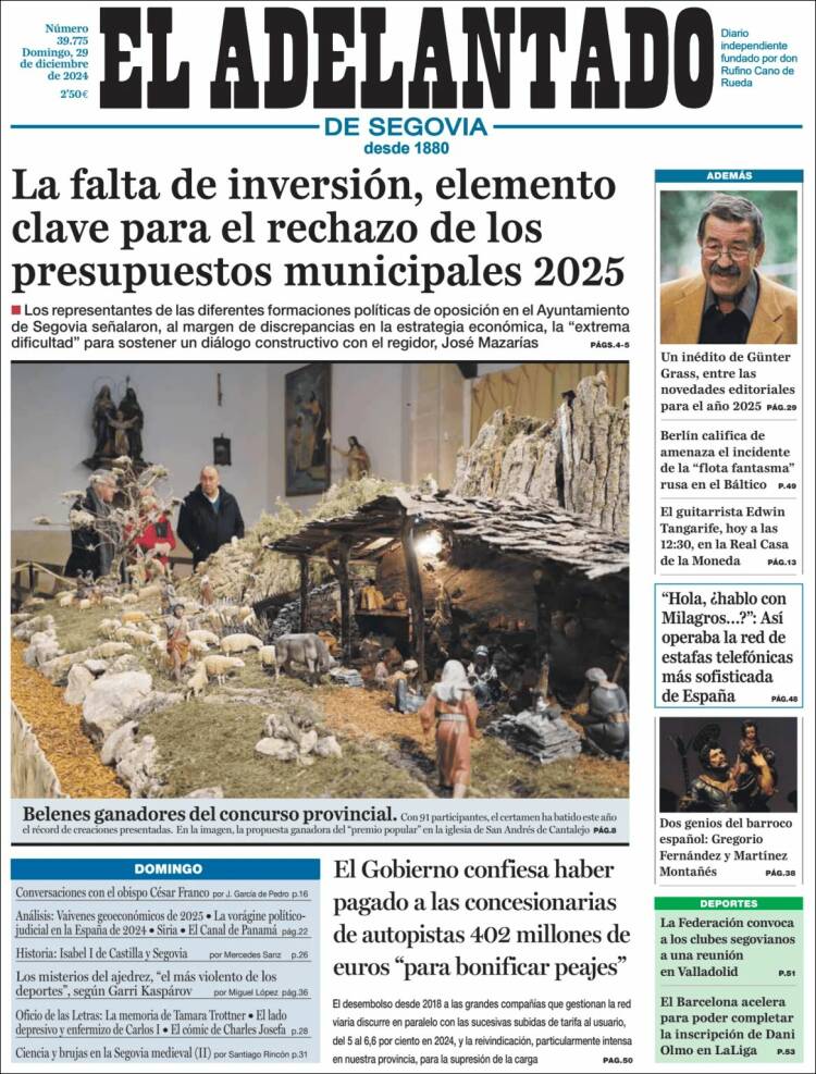 Portada de El Adelantado de Segovia (España)