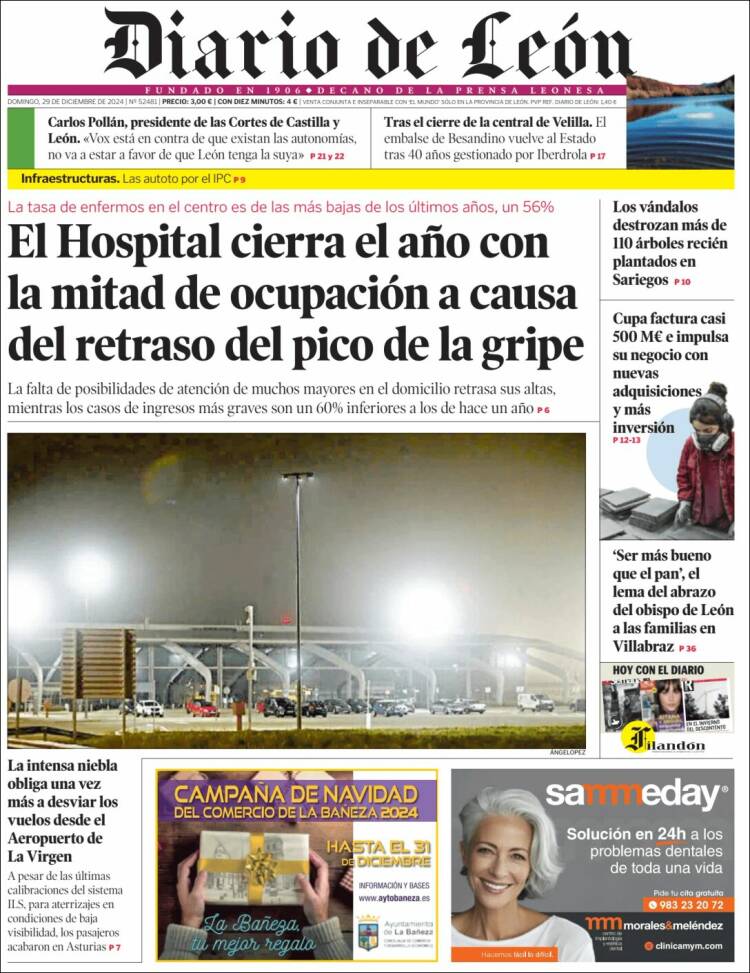 Portada de Diario de León (España)