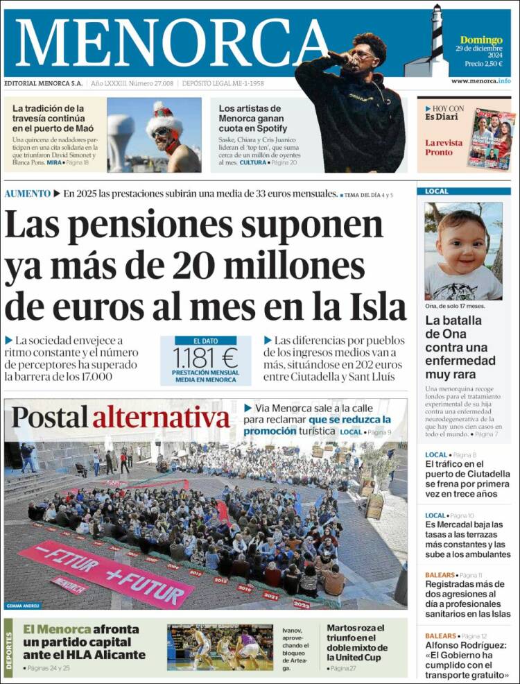 Portada de Menorca - Diario Insular (España)