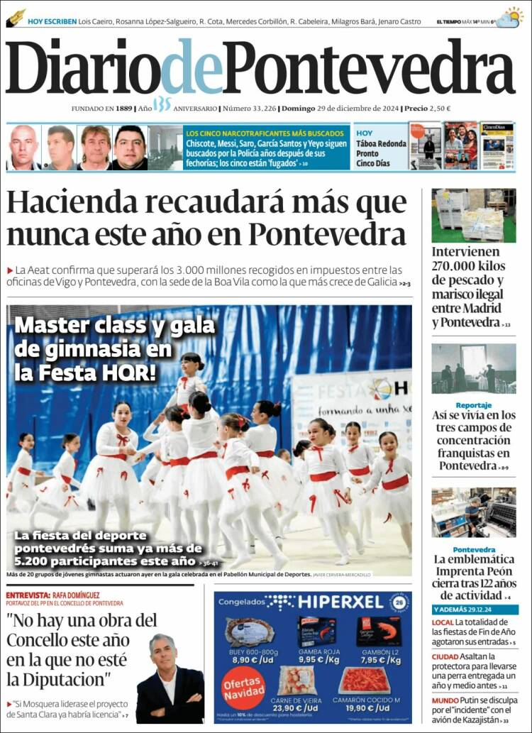 Portada de Diario de Pontevedra (España)
