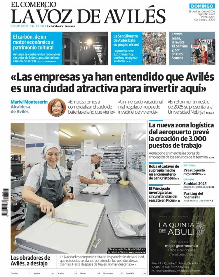 Portada de El Comercio - Avilés (España)