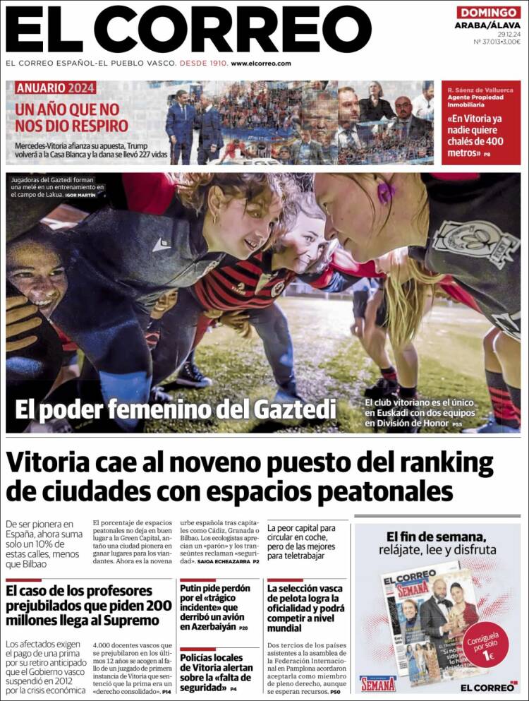 Portada de El Correo - Álava (España)