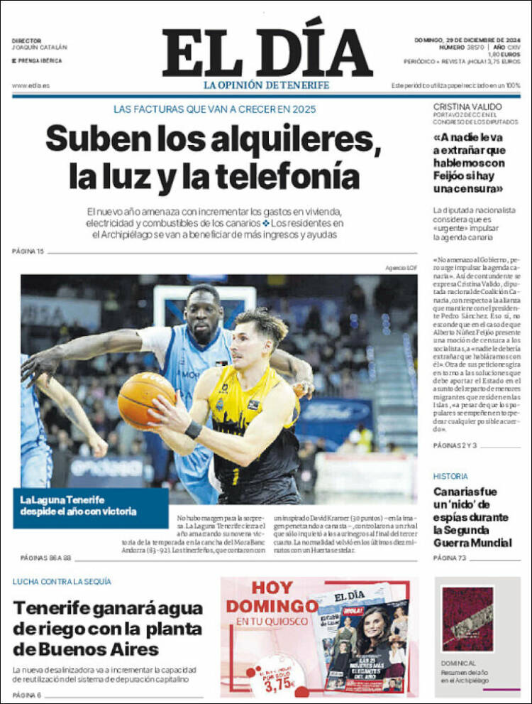 Portada de El Día (España)