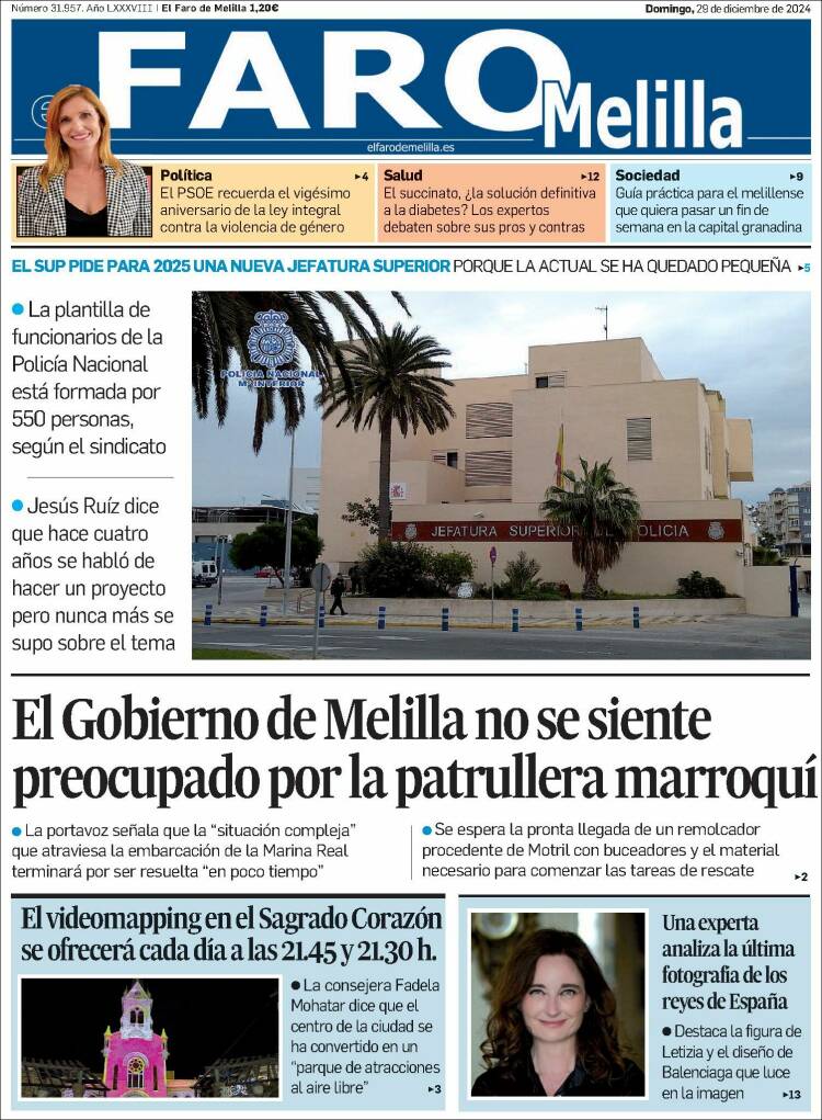 Portada de El Faro de Melilla (España)