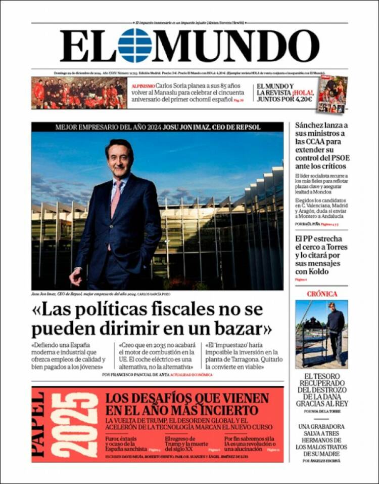Portada de El Mundo (España)