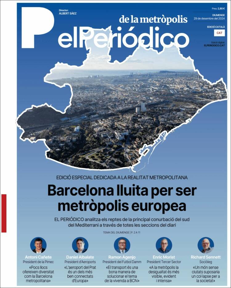 Portada de El Periódico de Catalunya (España)