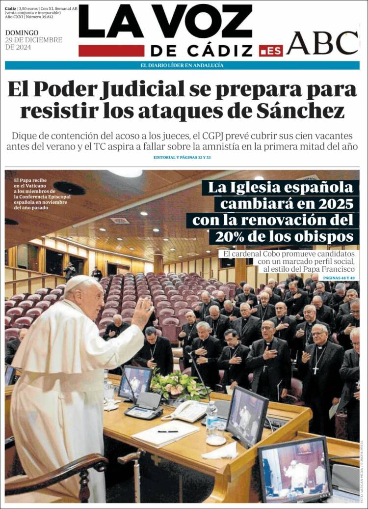 Portada de La Voz de Cádiz (España)