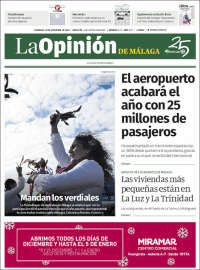Portada de La Opinión de Málaga (Espagne)