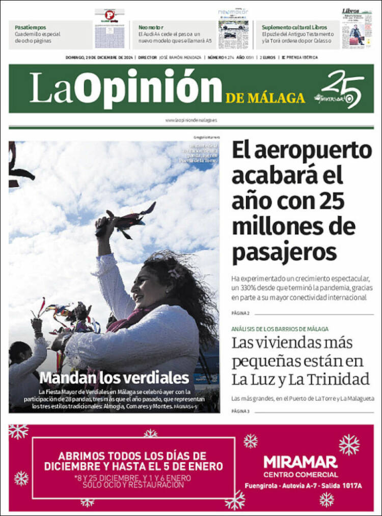 Portada de La Opinión de Málaga (Espagne)