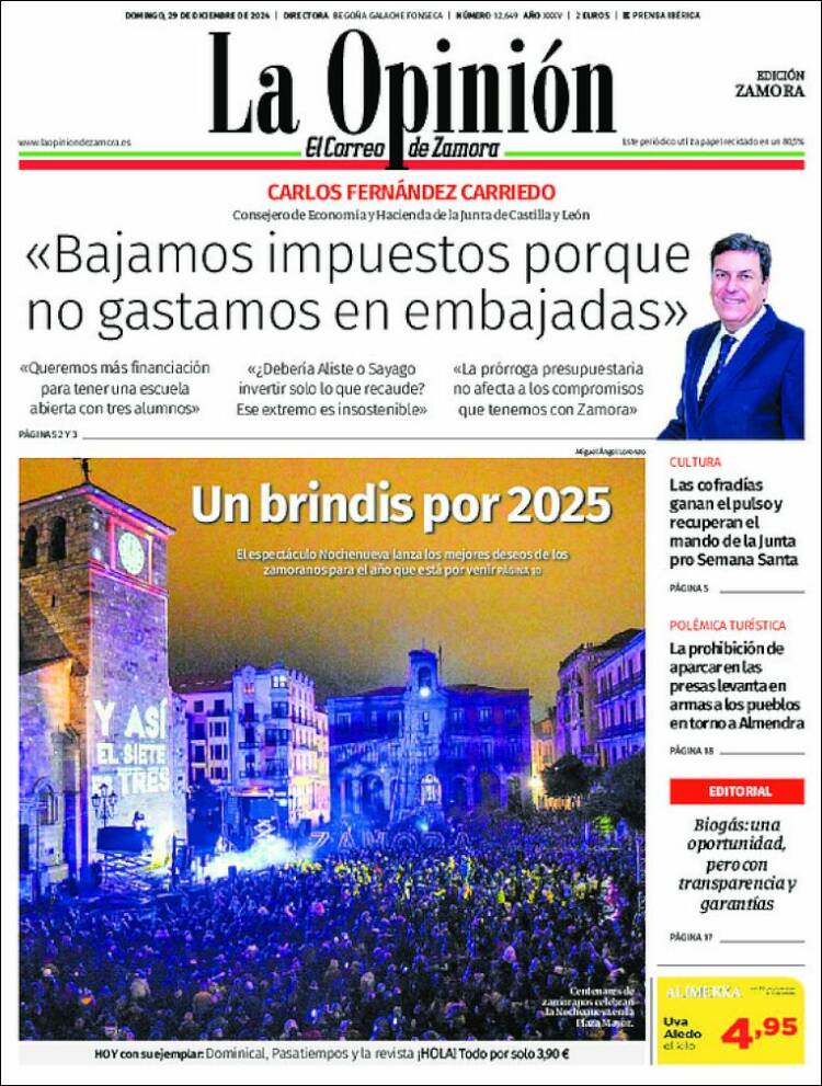 Portada de La Opinión - El Correo de Zamora (España)
