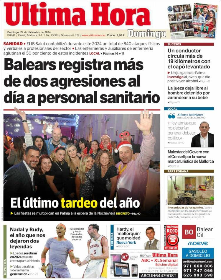 Portada de Última Hora (España)
