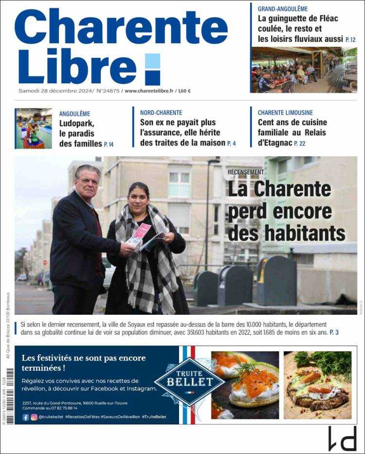 Portada de Charente Libre (Francia)