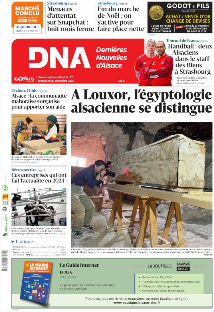 Portada de Les Dernières Nouvelles d'Alsace (Francia)