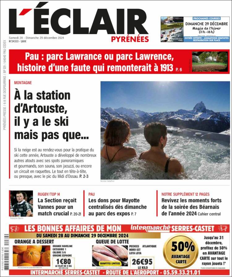 Portada de L'Eclair des Pyrénées (Francia)