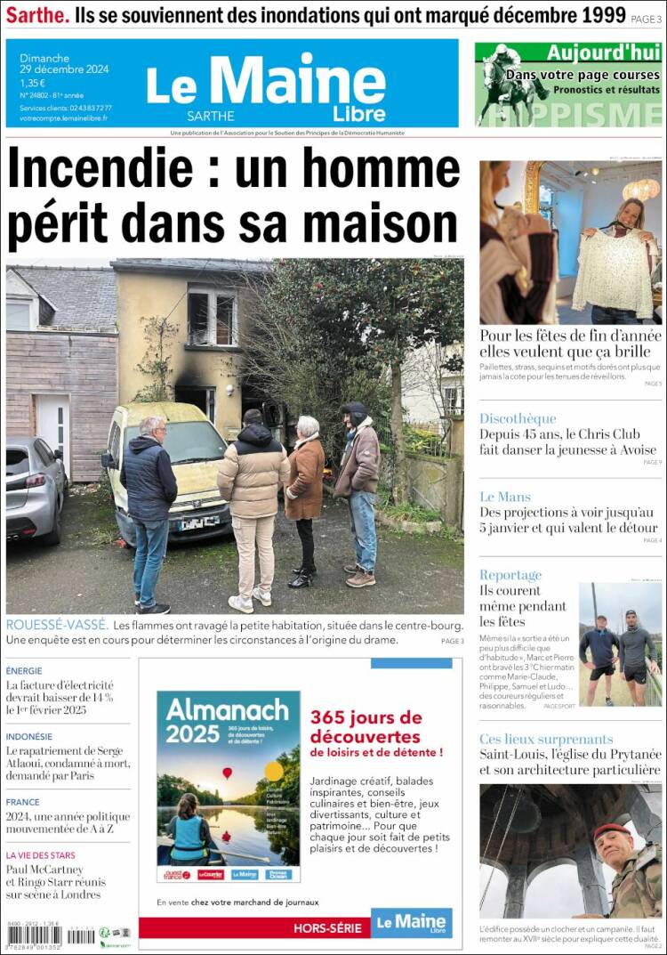Portada de Le Maine Libre (Francia)