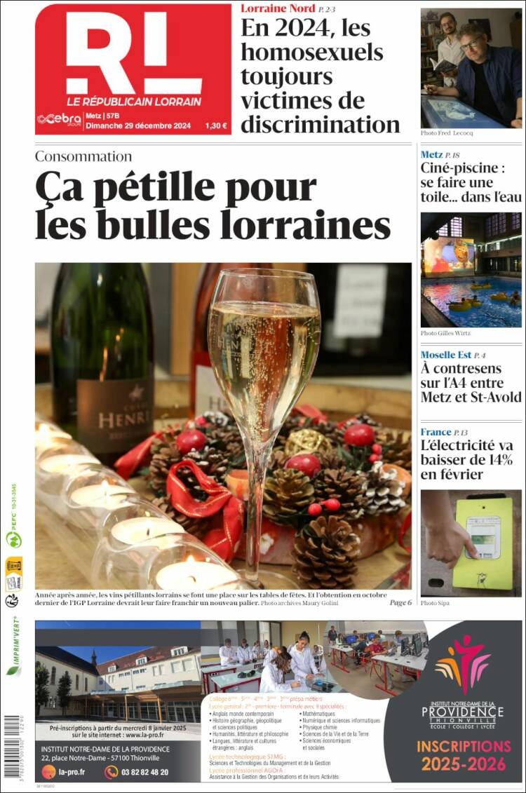 Portada de Le Republicain Lorrain (Francia)