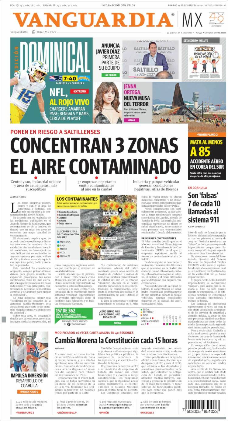 Portada de Vanguardia (M&eacute;xico)