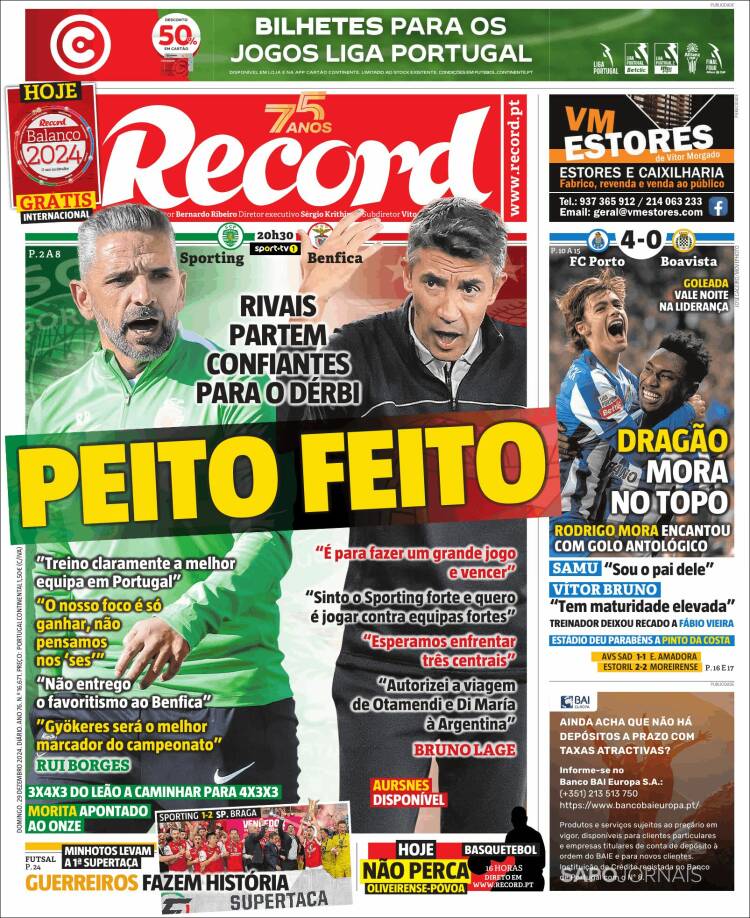 Portada de Jornal de Negócios (Portugal)