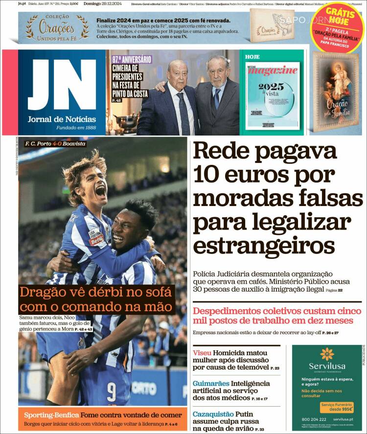 Portada de Jornal de Notícias (Portugal)