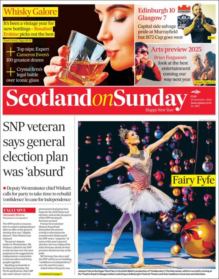 Portada de The Scotsman (Reino Unido)