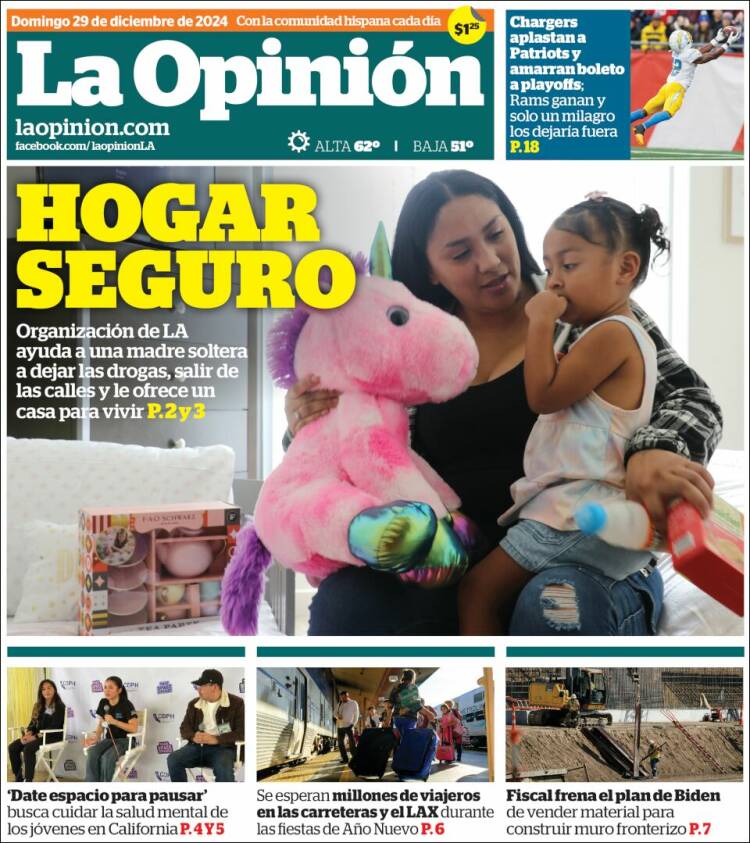 Portada de La Opinión (USA)