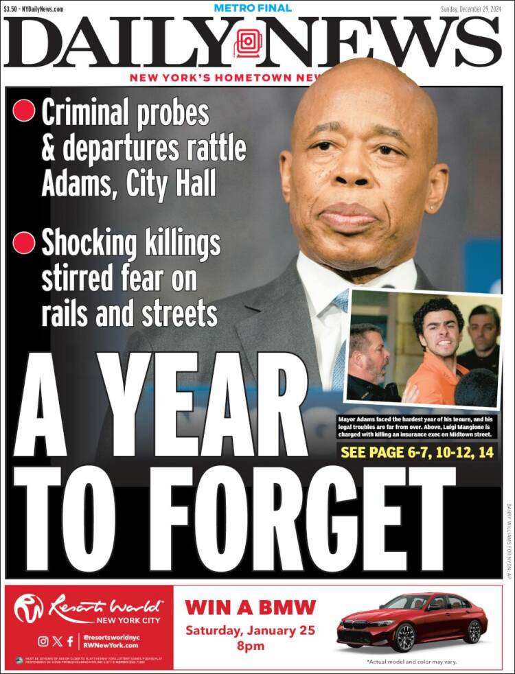 Portada de Daily News - New York (USA)