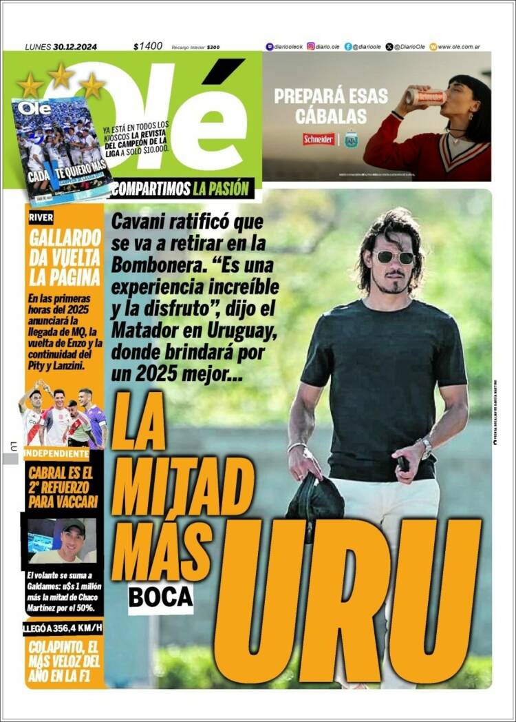 Portada de Olé (Argentina)