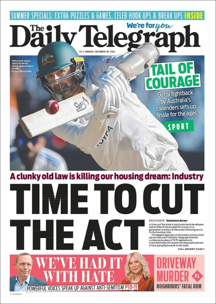 Portada de The Daily Telegraph (Australia)