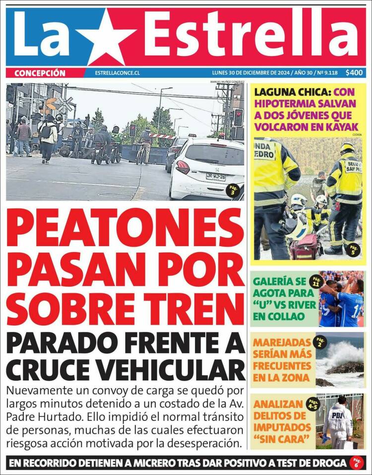 Portada de La Estrella de Concepción (Chile)