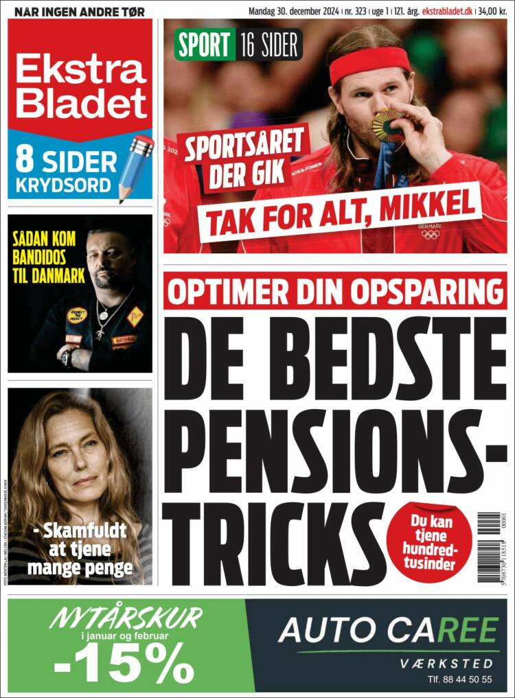 Portada de Ekstra Bladet (Dinamarca)