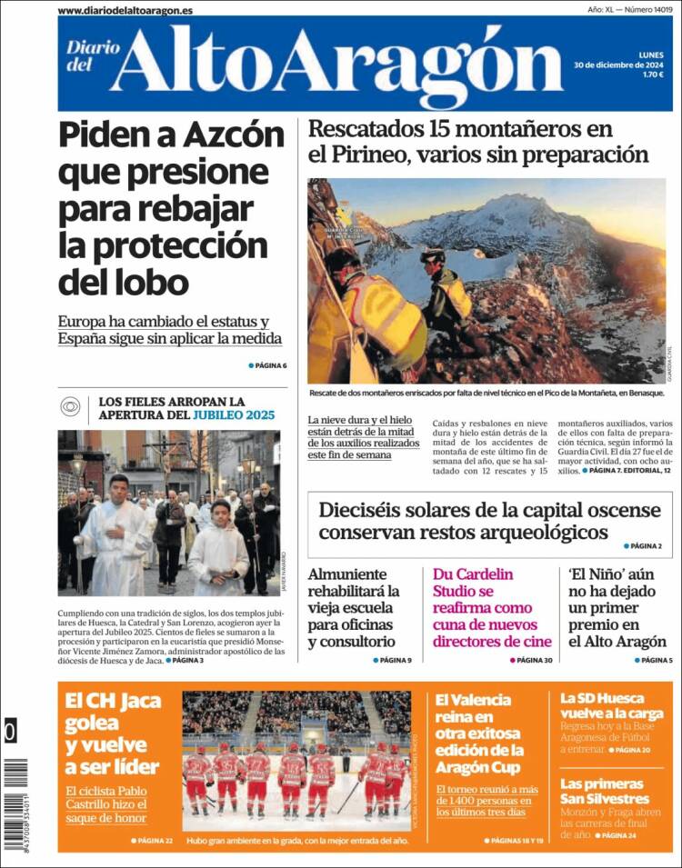 Portada de Diario del AltoAragón (España)