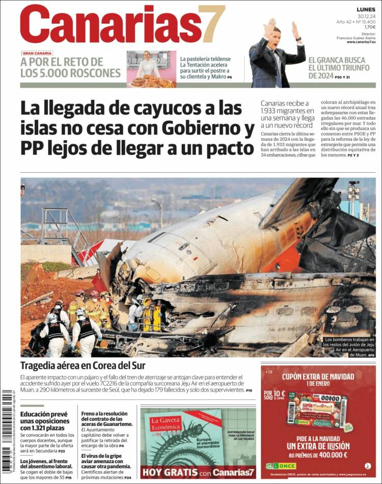 Portada de Canarias 7 (España)