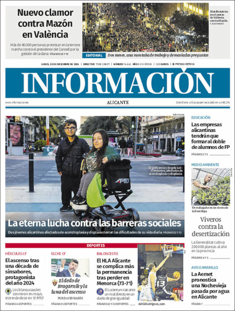 Portada de Diario Información (España)