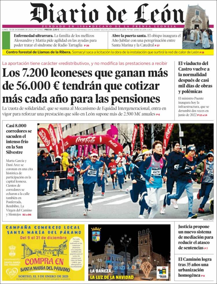 Portada de Diario de León (España)