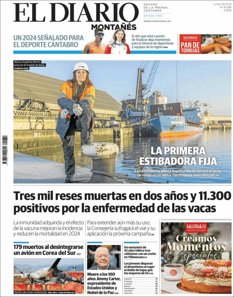Portada de El Diario Montañés (España)