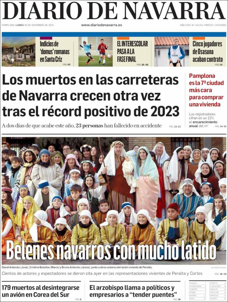 Portada de Diario de Navarra (España)