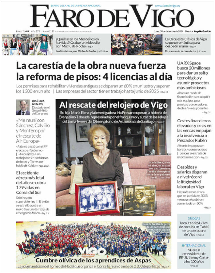 Portada de Faro de Vigo (España)