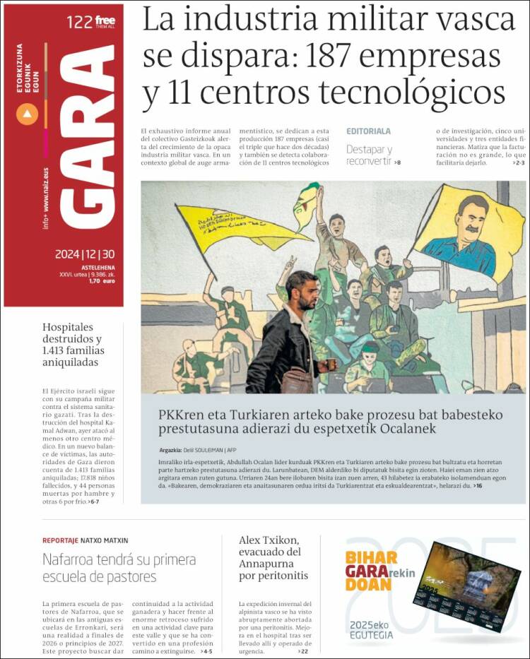 Portada de Gara (España)