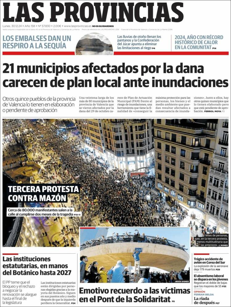 Portada de Las Provincias (España)
