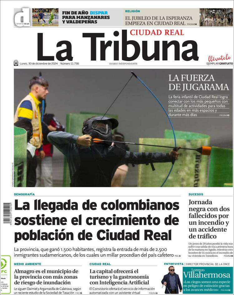Portada de La Tribuna de Ciudad Real (España)