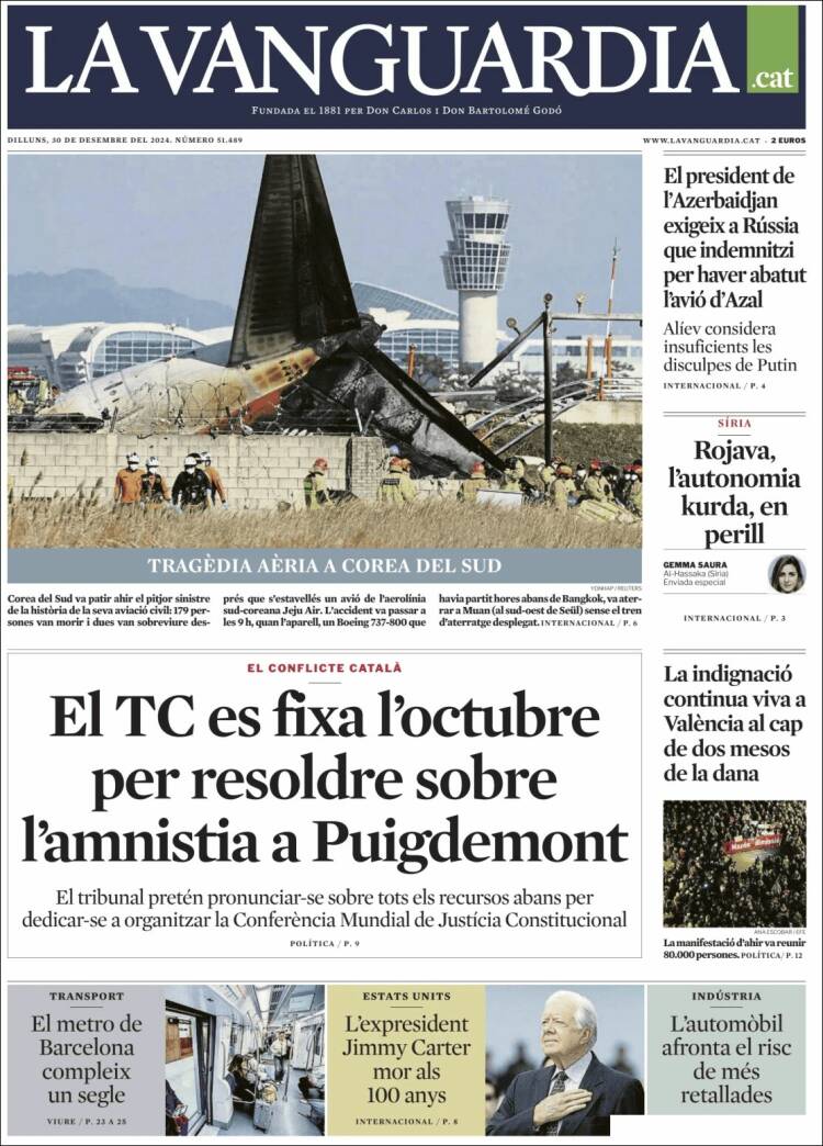 Portada de La Vanguardia (España)