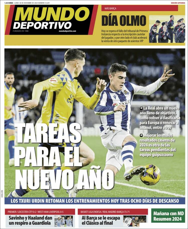 Portada de Mundo Deportivo Gipuzkoa (España)