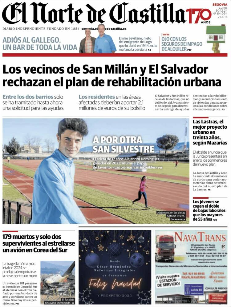 Portada de Norte de Castilla - Segovia (España)
