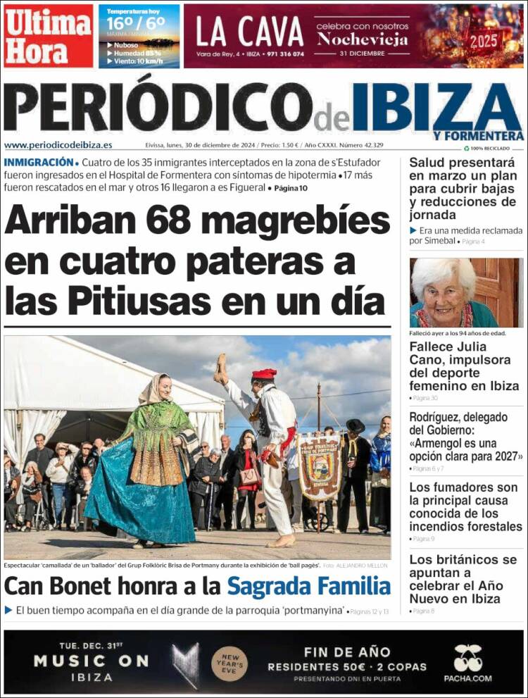 Portada de Periódico de Ibiza (España)