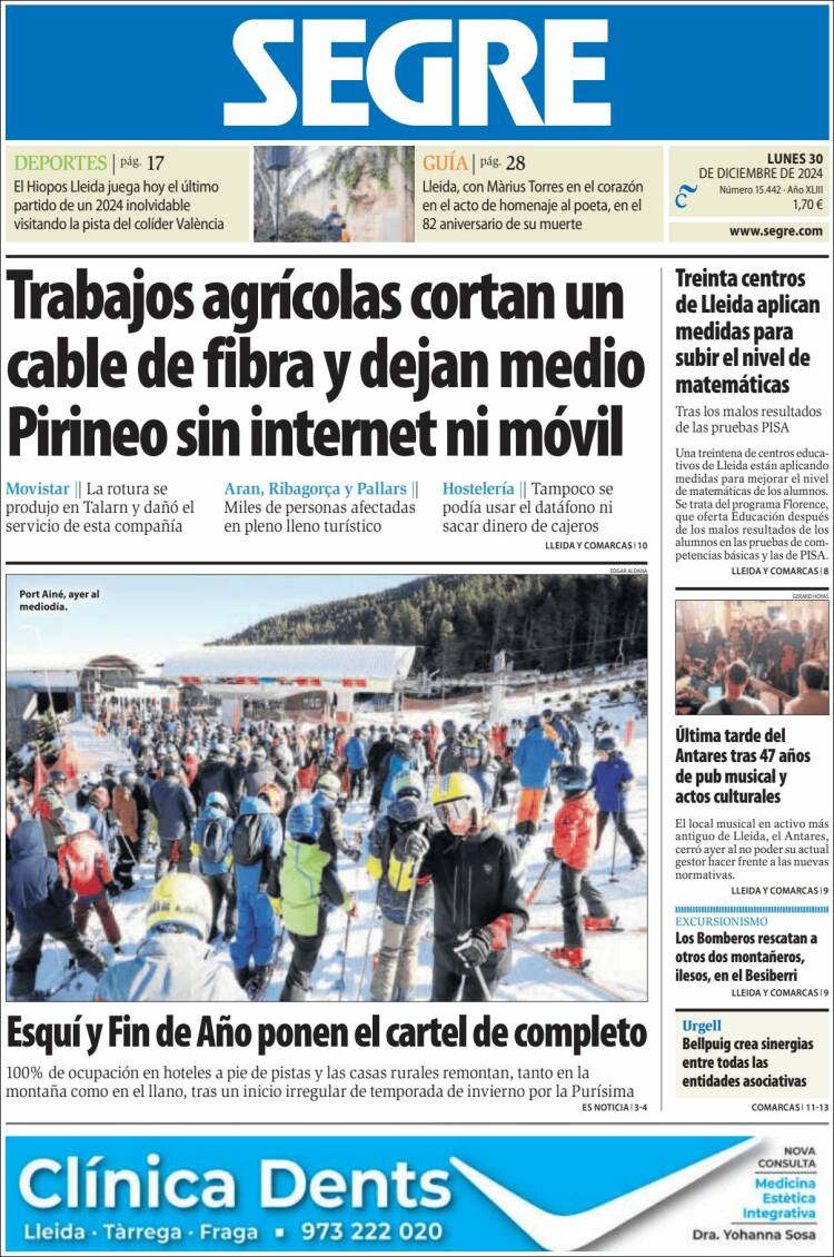 Portada de Segre  (España)